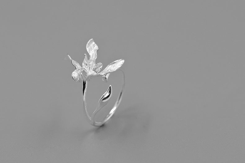 Bloom Orchid Ring-Sterling Silver Orchid Adjustable Statement Ring-Real Orchid-Silver Floral Jewelry-Gift For Women cindysilverstudio