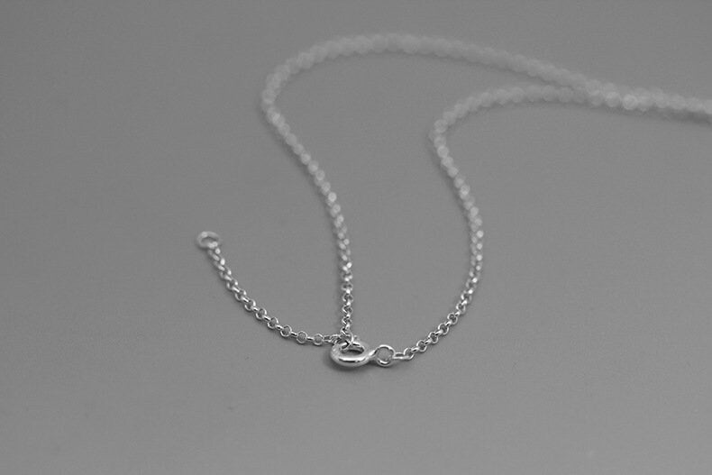 Cable Cross Chain Necklace-Sterling Silver Cross Link Rolo Chain-Small Cable-Delicate Jewelry-Unisex Gift cindysilverstudio