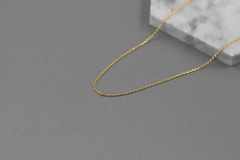 Cable Cross Chain Necklace-Sterling Silver Cross Link Rolo Chain-Small Cable-Delicate Jewelry-Unisex Gift cindysilverstudio