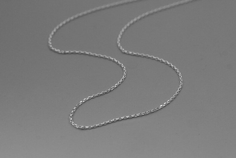 Cable Cross Chain Necklace-Sterling Silver Cross Link Rolo Chain-Small Cable-Delicate Jewelry-Unisex Gift cindysilverstudio