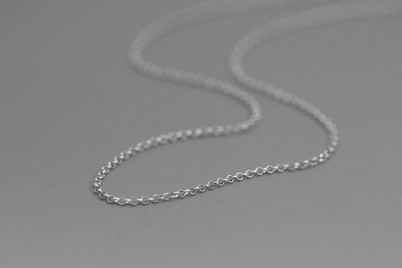 Cable Cross Chain Necklace-Sterling Silver Cross Link Rolo Chain-Small Cable-Delicate Jewelry-Unisex Gift cindysilverstudio