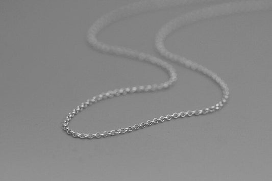 Cable Cross Chain Necklace-Sterling Silver Cross Link Rolo Chain-Small Cable-Delicate Jewelry-Unisex Gift cindysilverstudio