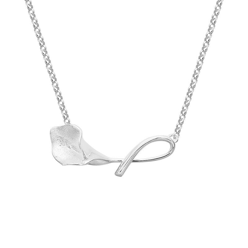 Calla Lily Necklace-Sterling Silver Calla Lily Flower Clavicle Chain Necklace-Dainty Flower-Silver Floral Jewelry-Gift for her cindysilverstudio