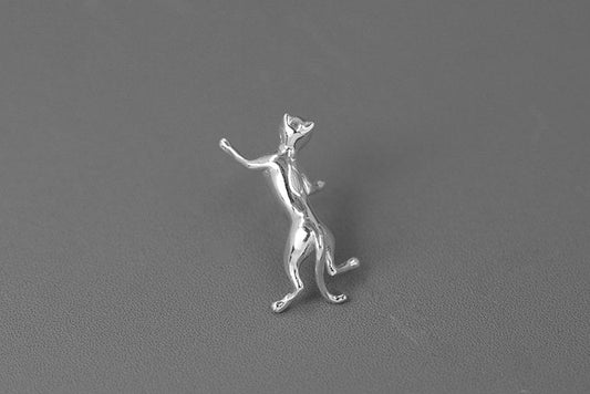 Cat Charm Brooch-Sterling Silver Cute Cat Brooch-Lovely Kitten-Silver Animal Jewelry-Gift for her cindysilverstudio