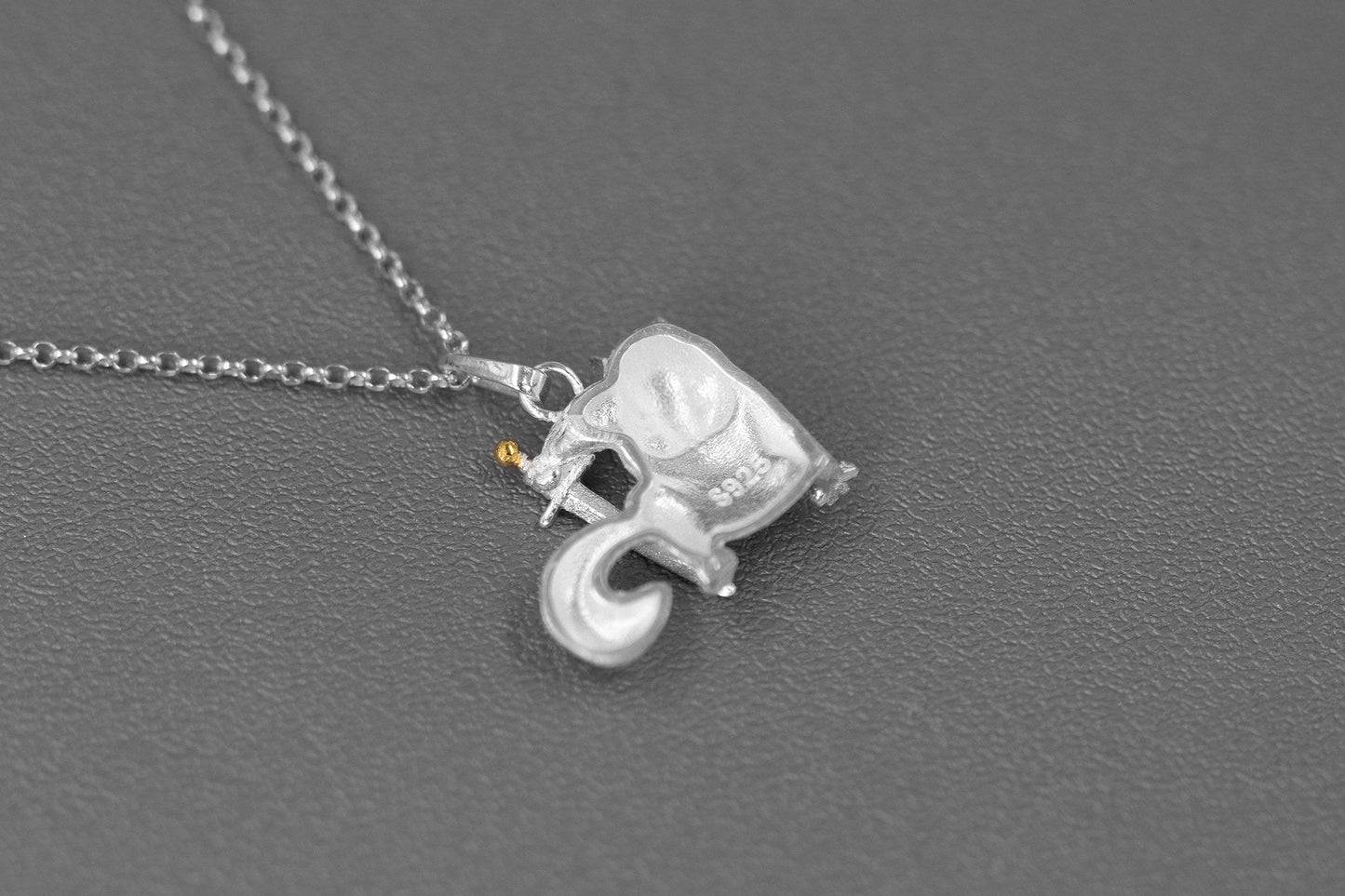 Cute Squirrel Charm Necklace-Sterling Silver Squirrel Hold Sword Pendant-Gold Sword-Cartoon Animal Jewelry-Gift for her cindysilverstudio