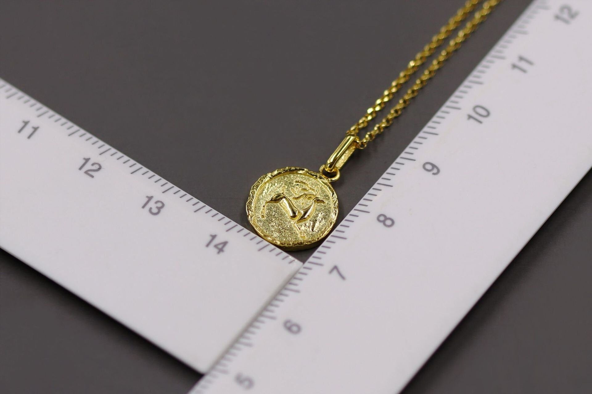 Deer Charm Necklace-Sterling Silver Cameo Deer Coin Pendant-Antique Silver Jewelry-Gift for her cindysilverstudio