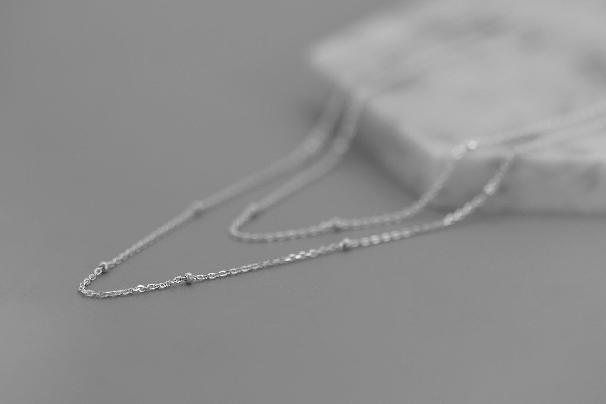 Dew Drop Layering Necklace-Sterling Silver Beaded Satellite Chain-Minimalist Choker-Bridesmaid gifts-Gift for women cindysilverstudio