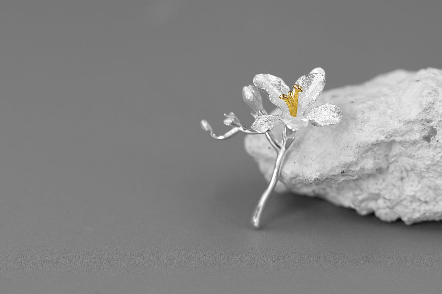 Freesia Flower Brooch-Sterling Silver Freesia Flower Pin-Spring Flower-Dainty Floral Jewelry-Mother's Day Gift cindysilverstudio