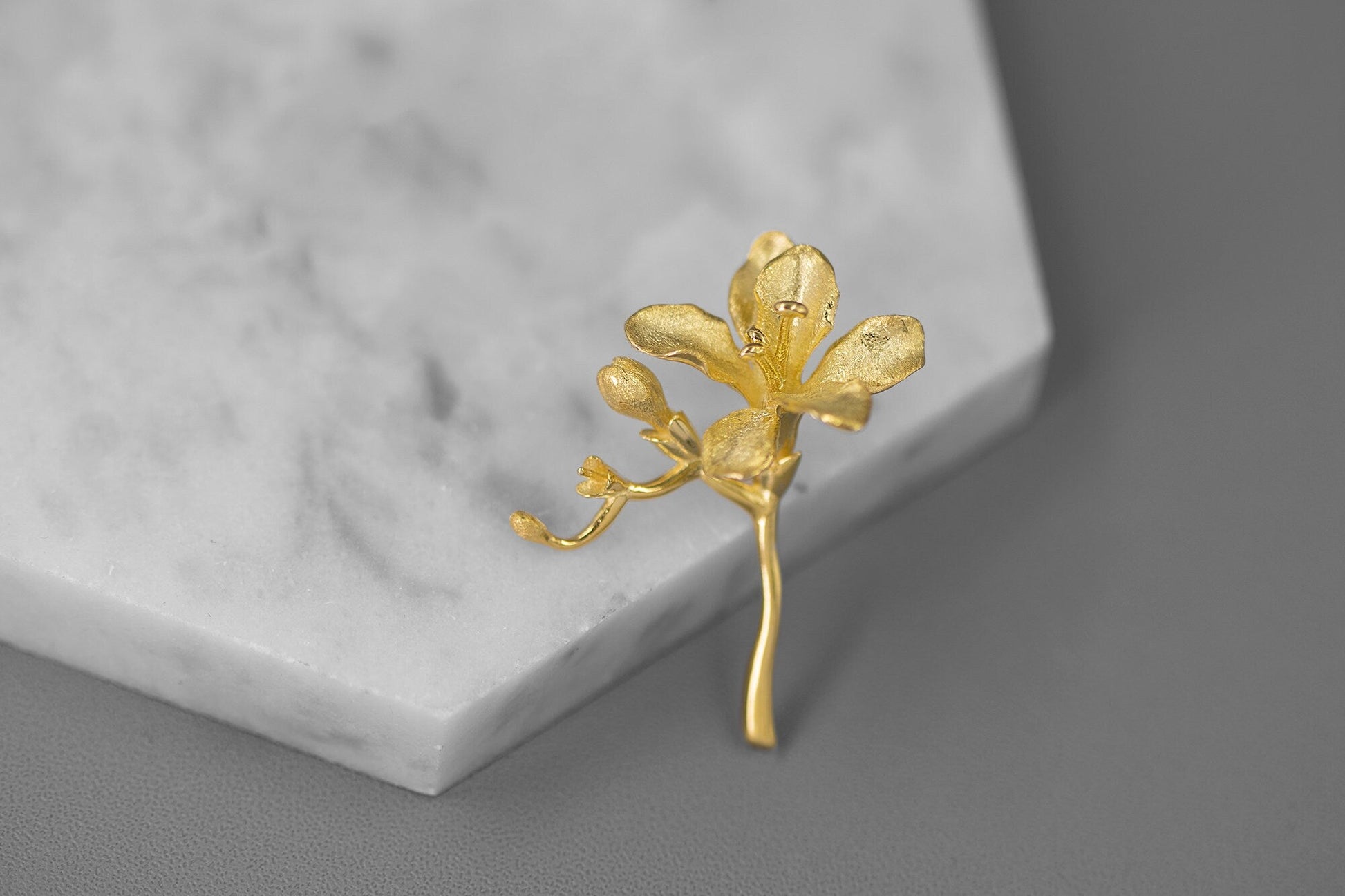 Freesia Flower Brooch-Sterling Silver Freesia Flower Pin-Spring Flower-Dainty Floral Jewelry-Mother's Day Gift cindysilverstudio