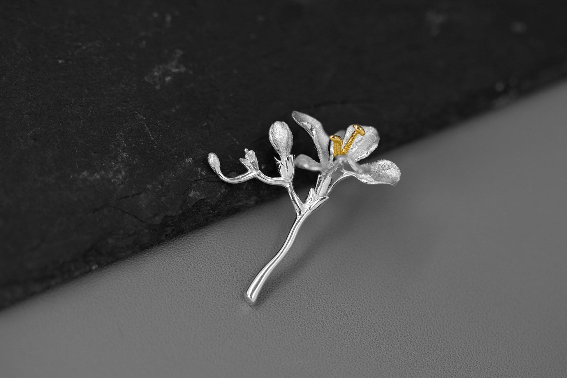 Freesia Flower Brooch-Sterling Silver Freesia Flower Pin-Spring Flower-Dainty Floral Jewelry-Mother's Day Gift cindysilverstudio