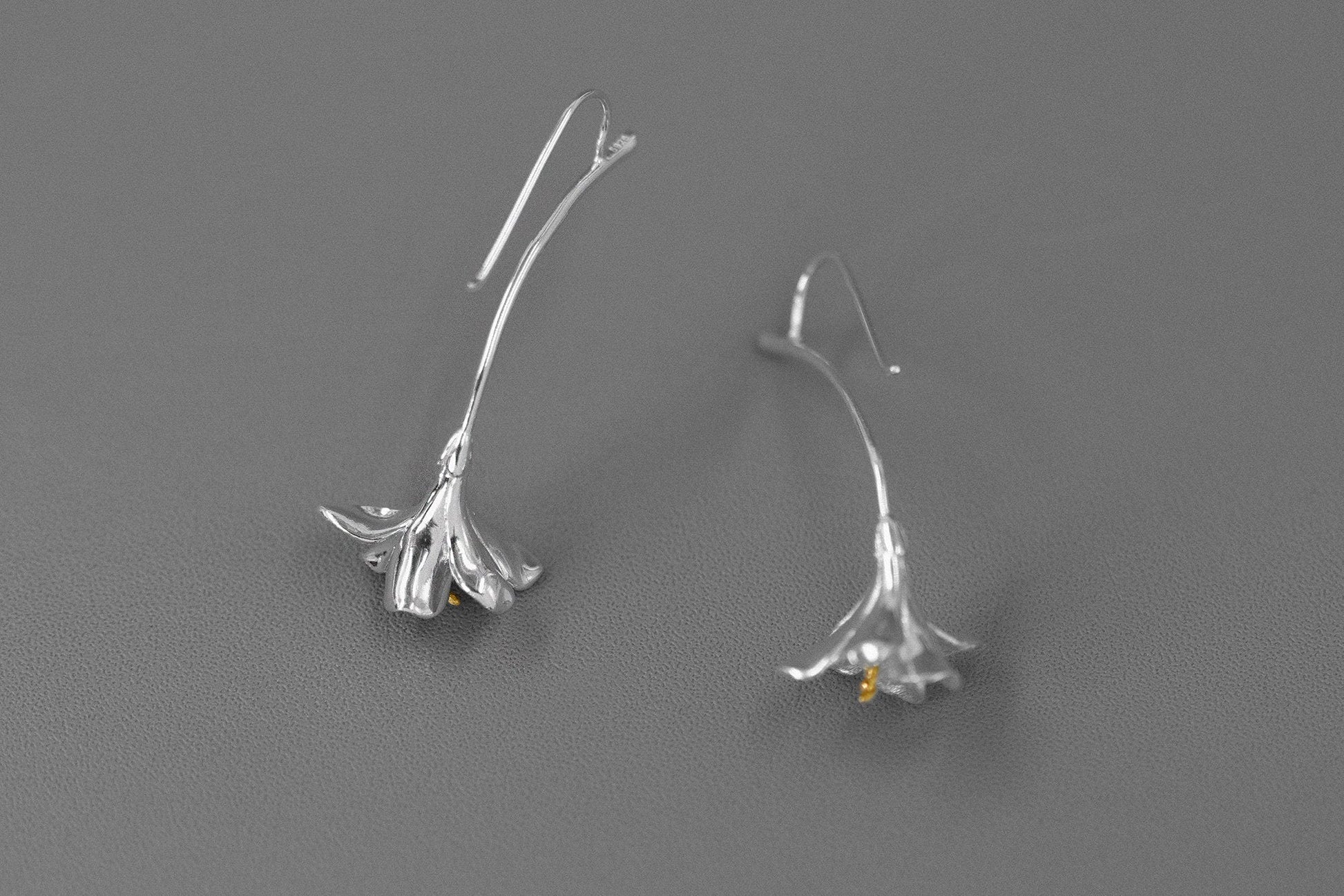 Freesia Flower Earring-Sterling Silver Freesia Flower Dangle Earring-Spring Flower-Dainty Floral Jewelry-Mother's Day Gift cindysilverstudio