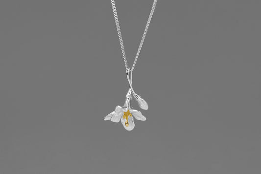 Freesia Flower Necklace-Sterling Silver Freesia Flower Pendant-Spring Flower-Dainty Floral Jewelry-Mother's Day Gift cindysilverstudio