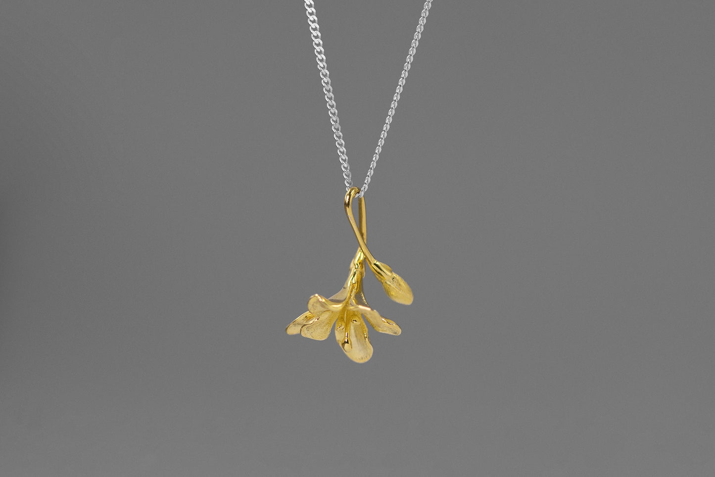 Freesia Flower Necklace-Sterling Silver Freesia Flower Pendant-Spring Flower-Dainty Floral Jewelry-Mother's Day Gift cindysilverstudio