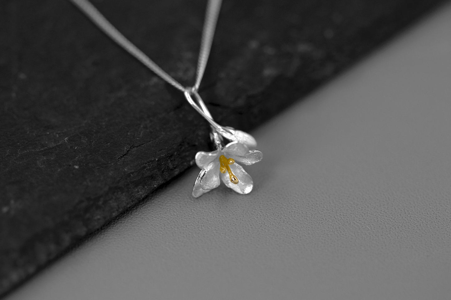 Freesia Flower Necklace-Sterling Silver Freesia Flower Pendant-Spring Flower-Dainty Floral Jewelry-Mother's Day Gift cindysilverstudio