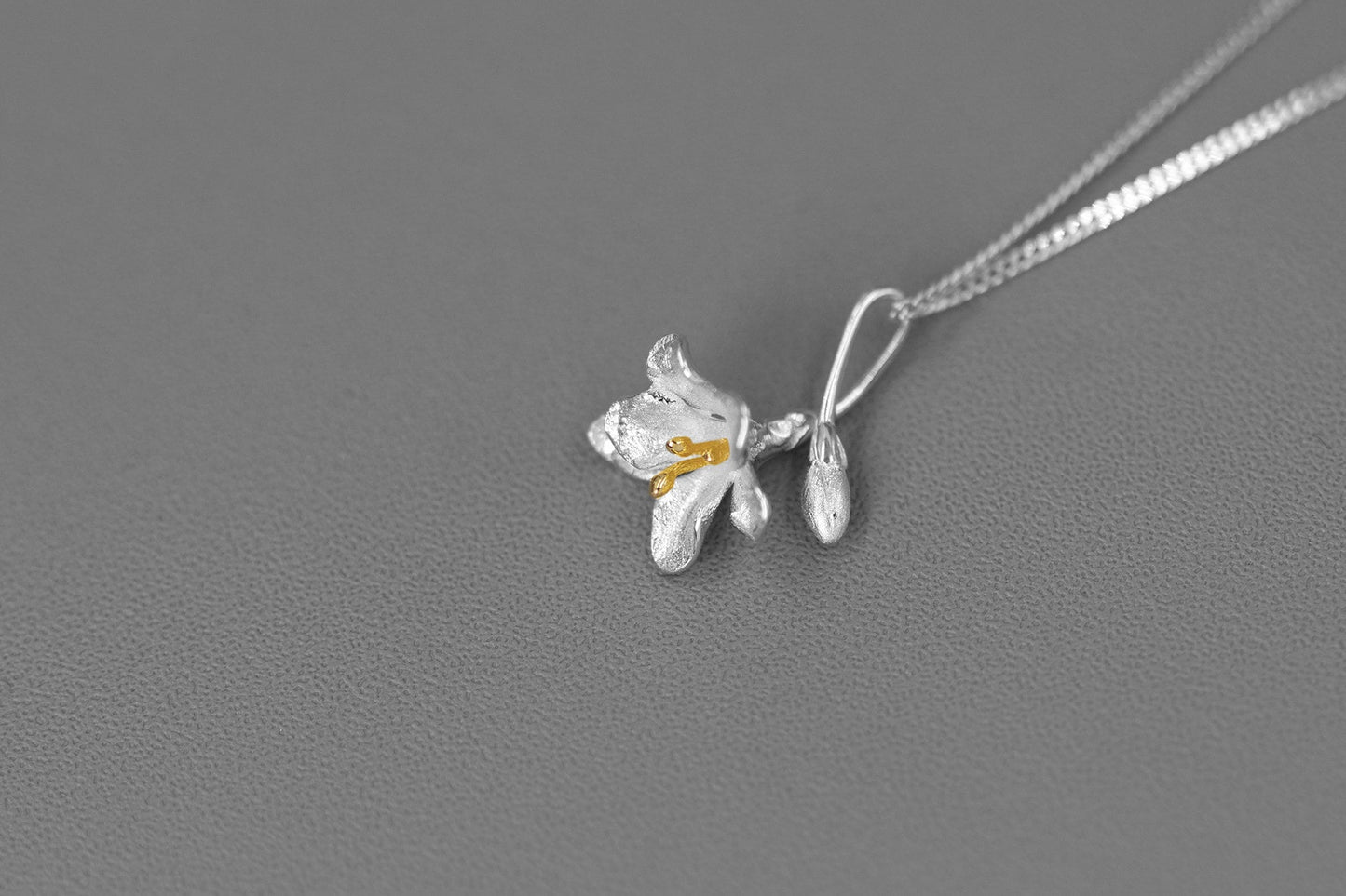 Freesia Flower Necklace-Sterling Silver Freesia Flower Pendant-Spring Flower-Dainty Floral Jewelry-Mother's Day Gift cindysilverstudio