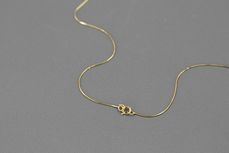 Glossy Snake Chain Necklace-Sterling Silver Slender Necklace Chain-Everyday Wear-Gift for her cindysilverstudio