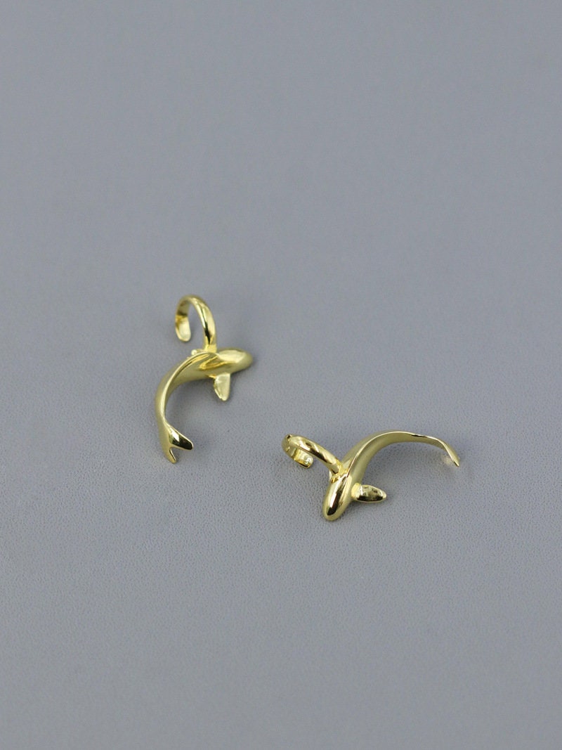 Koi Fish Earrings-Sterling Silver Fish Charm Clip-on Earrings-Lucky Fish-Silver Fish Jewelry-Gift for her cindysilverstudio