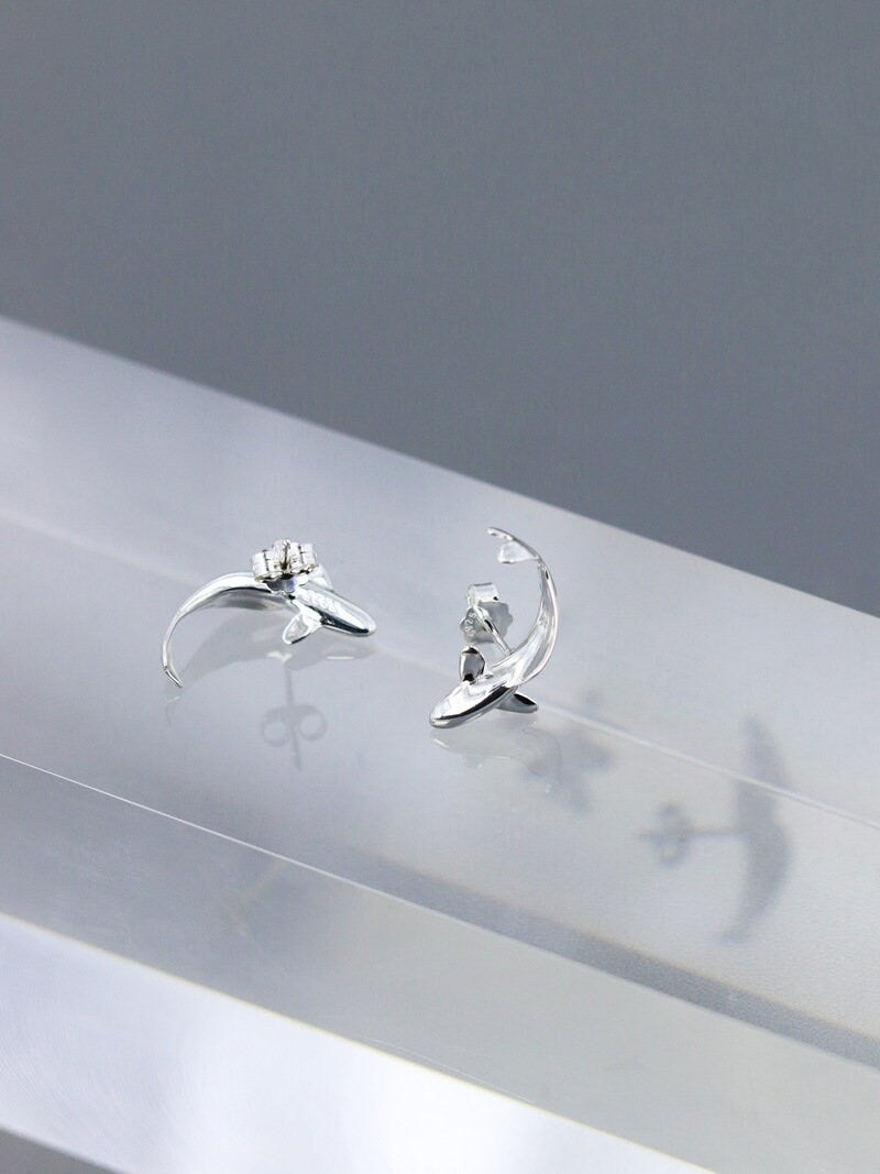 Koi Fish Earrings-Sterling Silver Fish Charm Stud Earrings-Lucky Fish-Silver Fish Jewelry-Gift for her cindysilverstudio