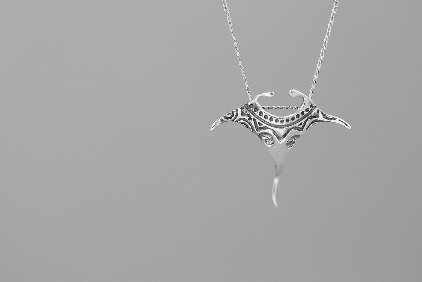 Manta Ray Fish Charm Pendant-Sterling Silver Ocean Sting Ray Pendant-Dainty Manta-Ocean Fish Jewelry-Gift for her cindysilverstudio