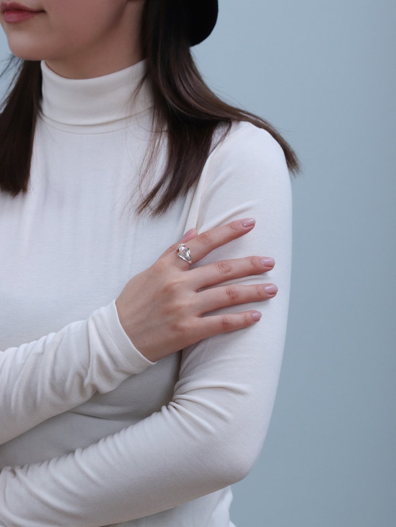 Mussel Shell Pearl Ring-Sterling Silver Mussel Shell Pearl Open Adjustable Ring-Fresh Water Pearl-Silver Pearl Jewelry-Gift for her cindysilverstudio