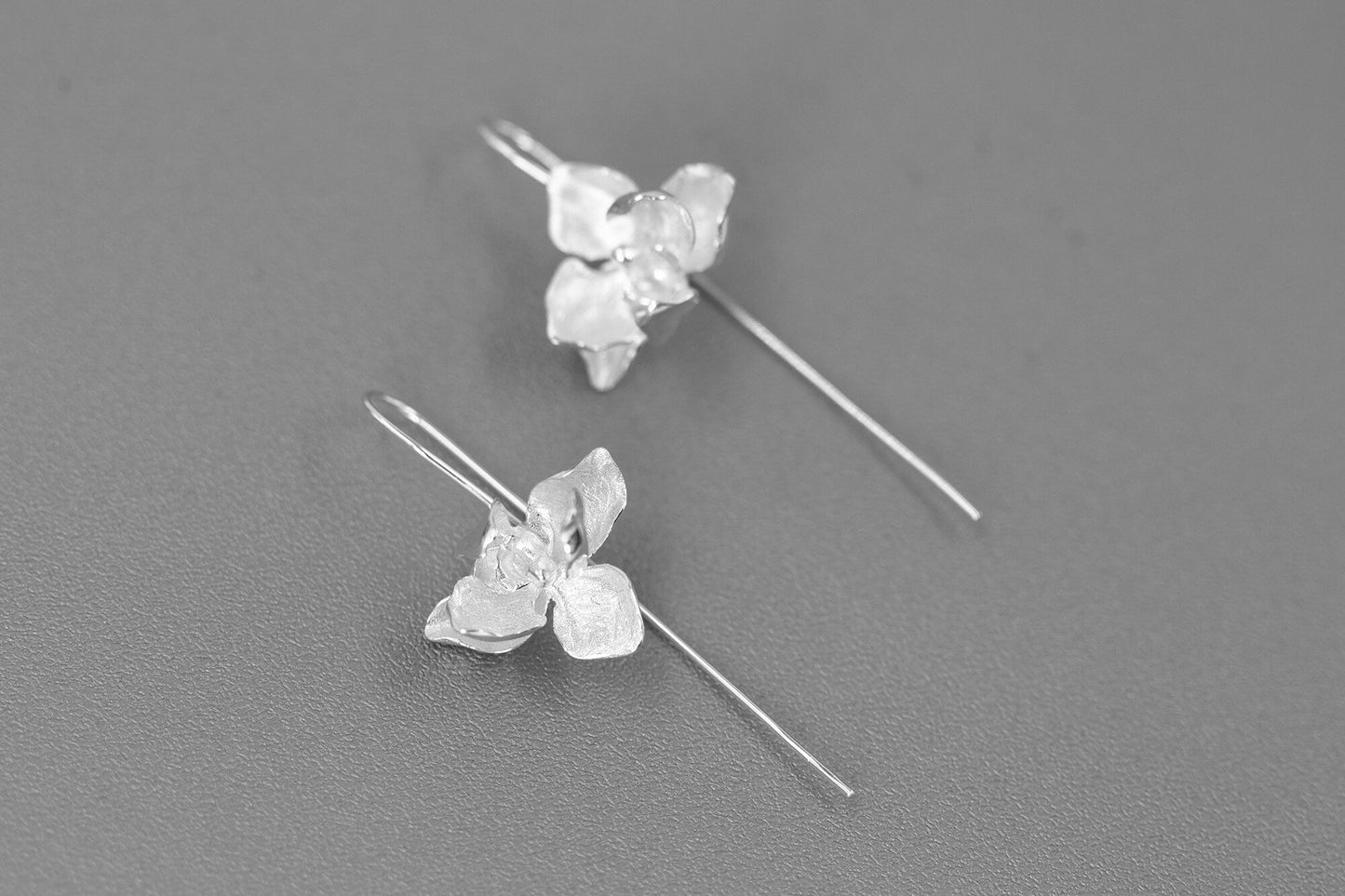 Orchid Flower Earrings-Sterling Silver Orchid Flower Dangle Earring-Phalaenopsis Orchid-Dainty Flower Jewelry-Gift for her cindysilverstudio