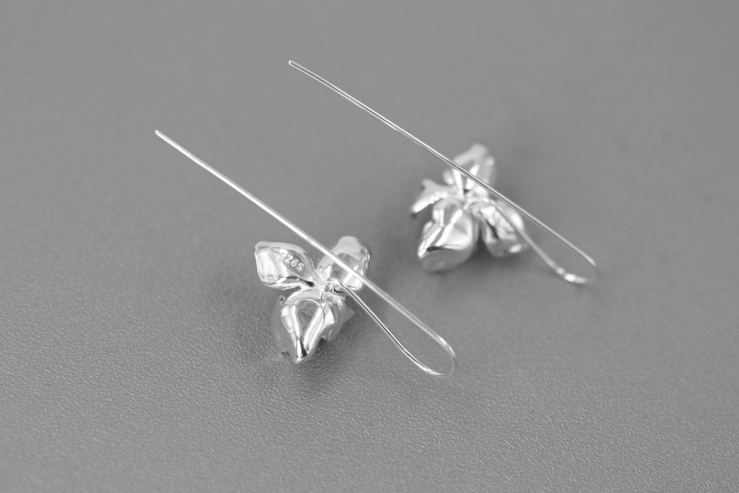 Orchid Flower Earrings-Sterling Silver Orchid Flower Dangle Earring-Phalaenopsis Orchid-Dainty Flower Jewelry-Gift for her cindysilverstudio