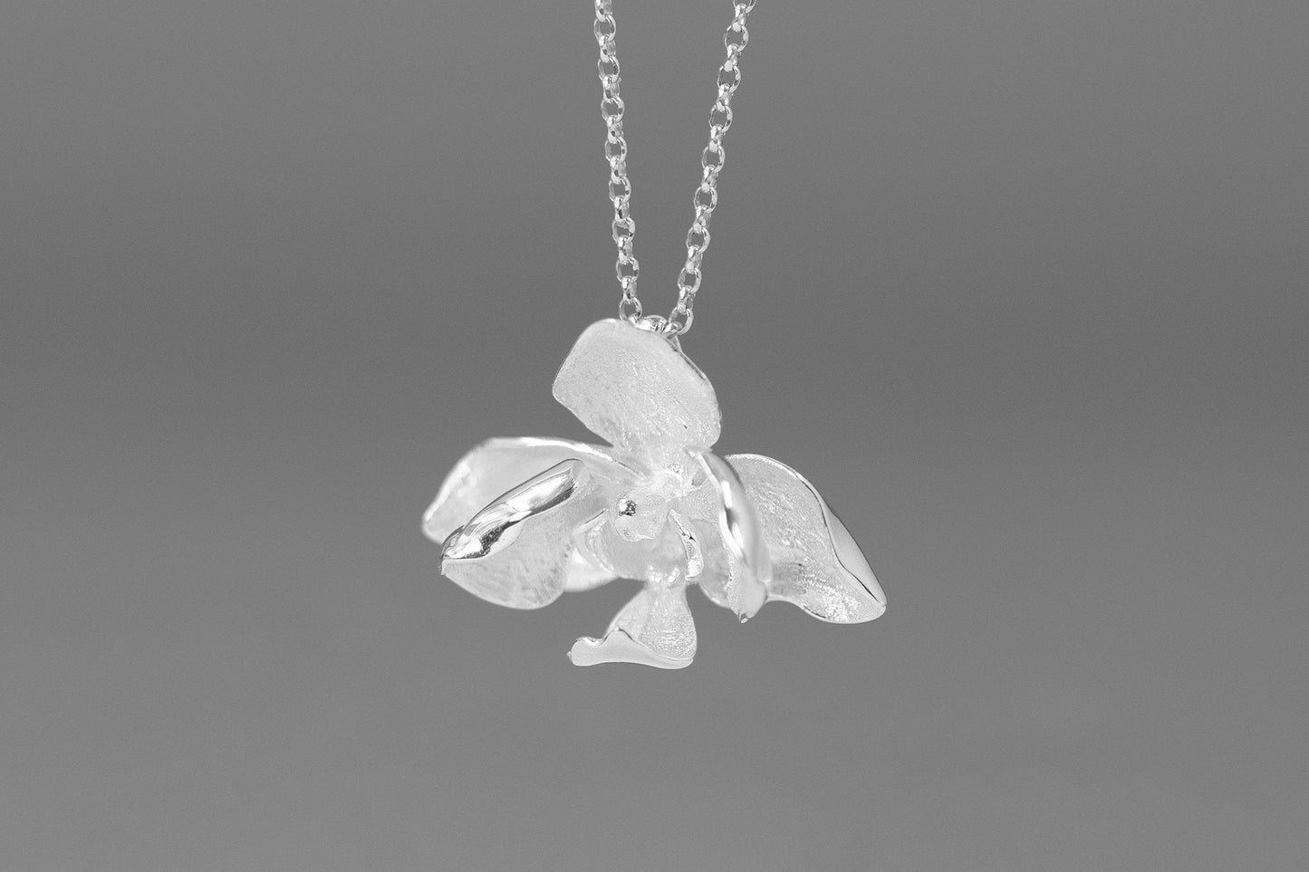 Orchid Flower Necklace-Sterling Silver Orchid Flower Pendant-Phalaenopsis Orchid-Dainty Flower Jewelry-Gift for her cindysilverstudio