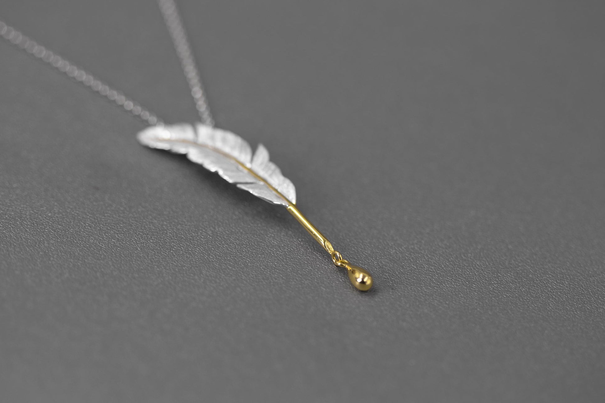 Quill Pen Pendant-Sterling Silver Feather Pen Pendant-Quill Pen and Ink-Antique Plume Jewelry-Gift for Women cindysilverstudio