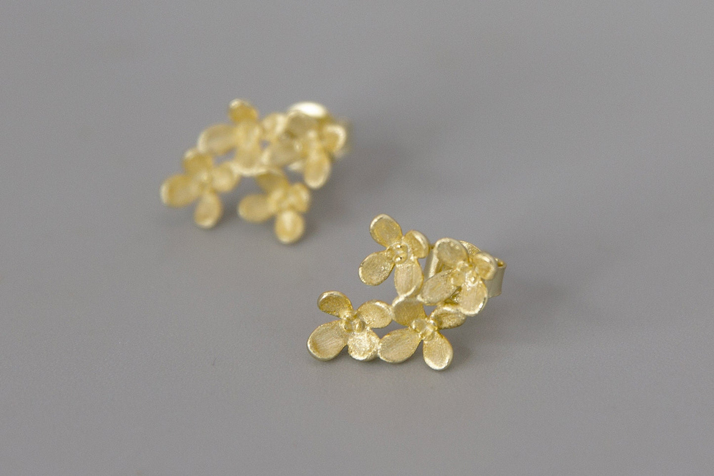 Sweet Osmanthus Charm Earring-Sterling Silver Blossom Flower Stud Earring-Small Flower-Floral Flower Jewelry-Gift for her cindysilverstudio