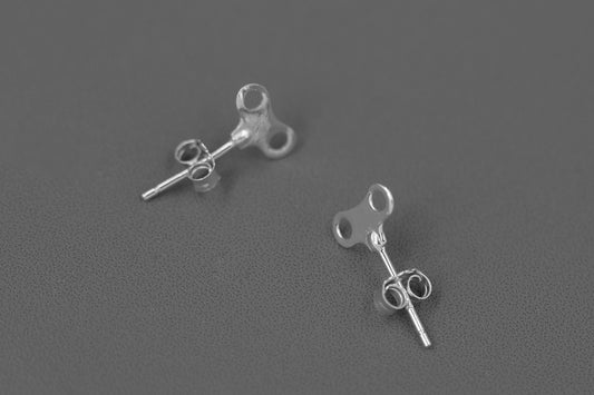 Winding Clock Key Earrings-Sterling Silver Clock Key Charm Stud Earrings-Tiny Key-Silver Key Jewelry-Gift for her cindysilverstudio