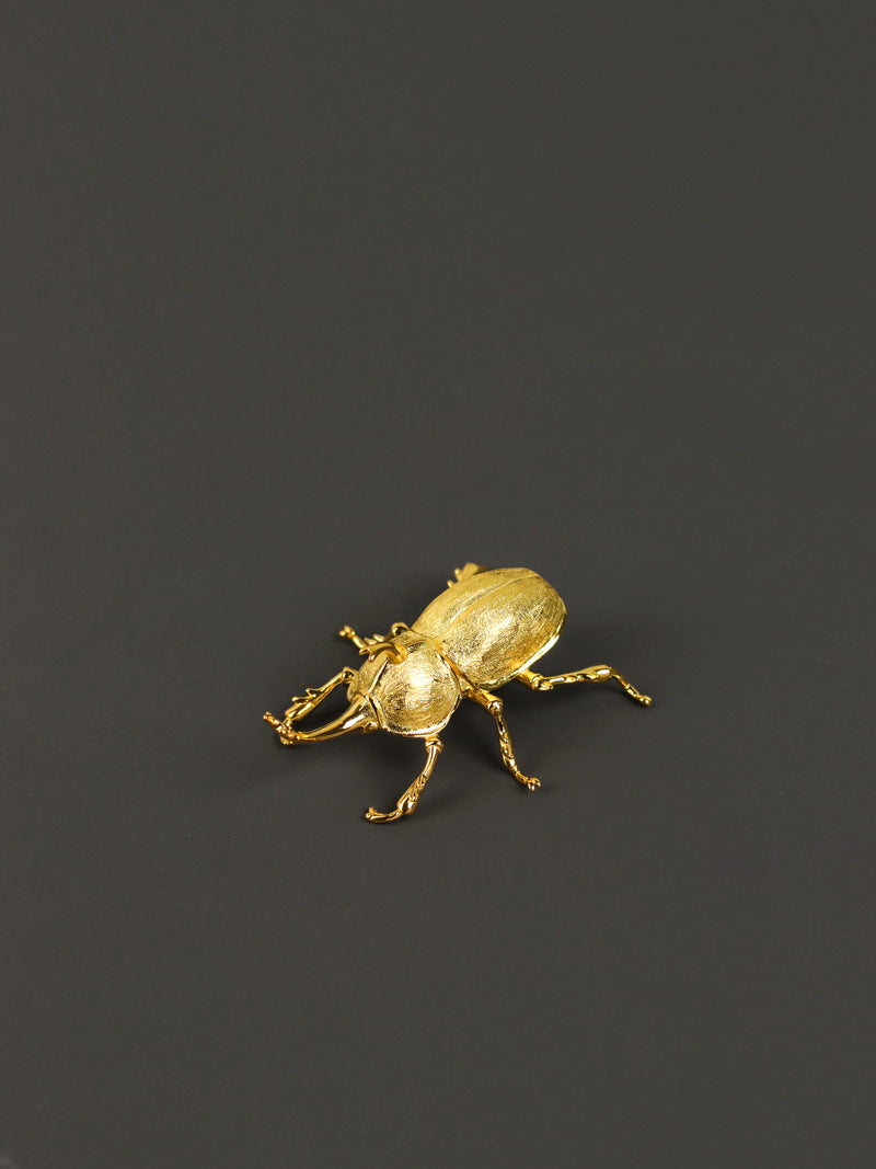 Beetle Bug Brooch-Sterling Silver Elephant Beetle Brooch-Scarab Beetle-Dainty Insect Jewelry-Gift for Unisex