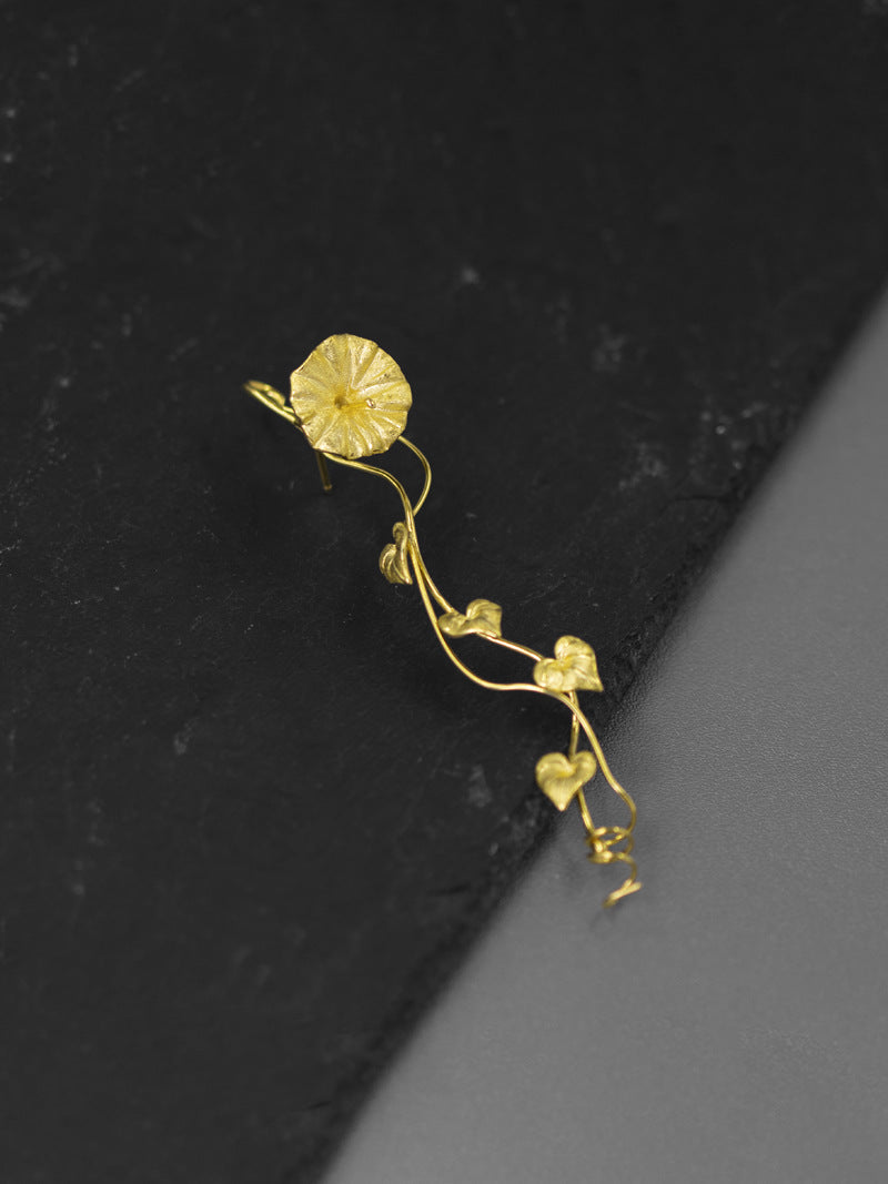 Morning Glory Brooch-Sterling Silver Morning Glory Ivy Vine Brooch-Birth Month Flower-Floral Silver Jewelry-Gift for her