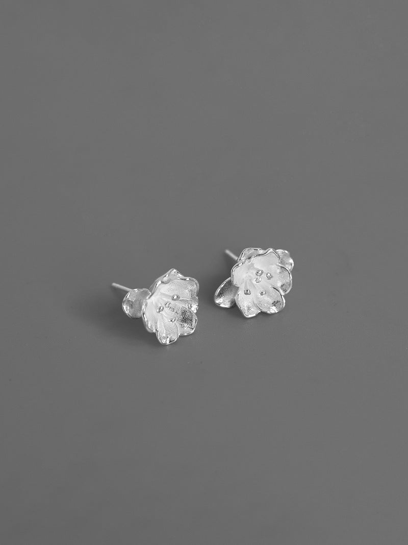 Begonienblüten-Ohrstecker-Sterling Silber Blütenohrring-Kleine Blume-Blumenschmuck-Brautjungfern-Geschenke-Geschenk für Frauen