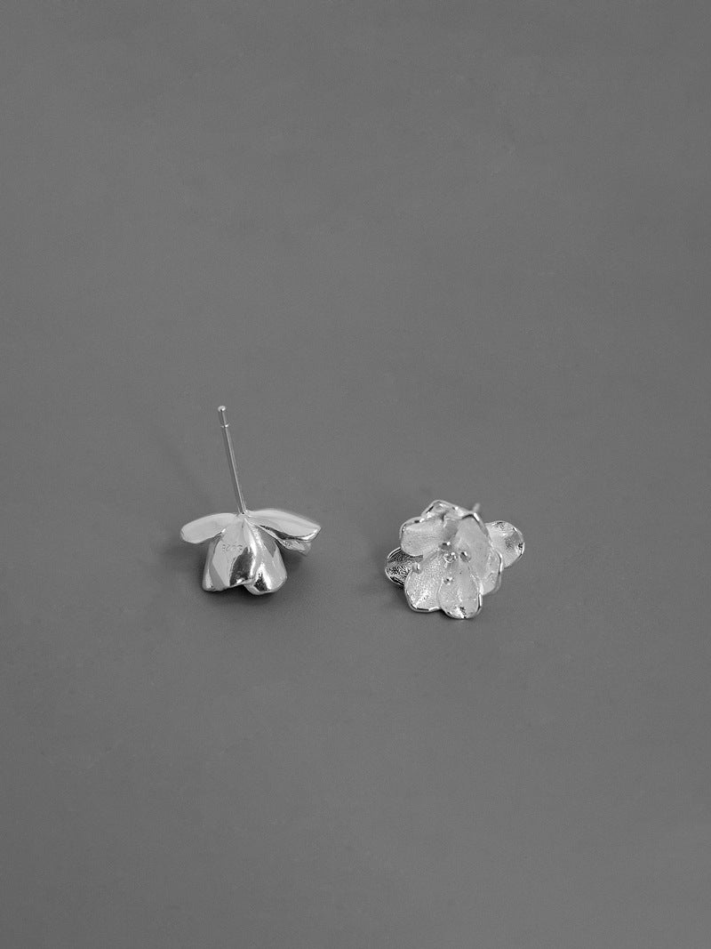 Begonienblüten-Ohrstecker-Sterling Silber Blütenohrring-Kleine Blume-Blumenschmuck-Brautjungfern-Geschenke-Geschenk für Frauen