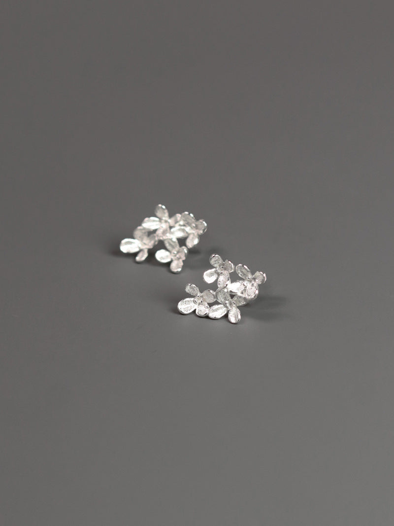 Sweet Osmanthus Charm Earring-Sterling Silver Blossom Flower Stud Earring-Small Flower-Floral Flower Jewelry-Gift for her