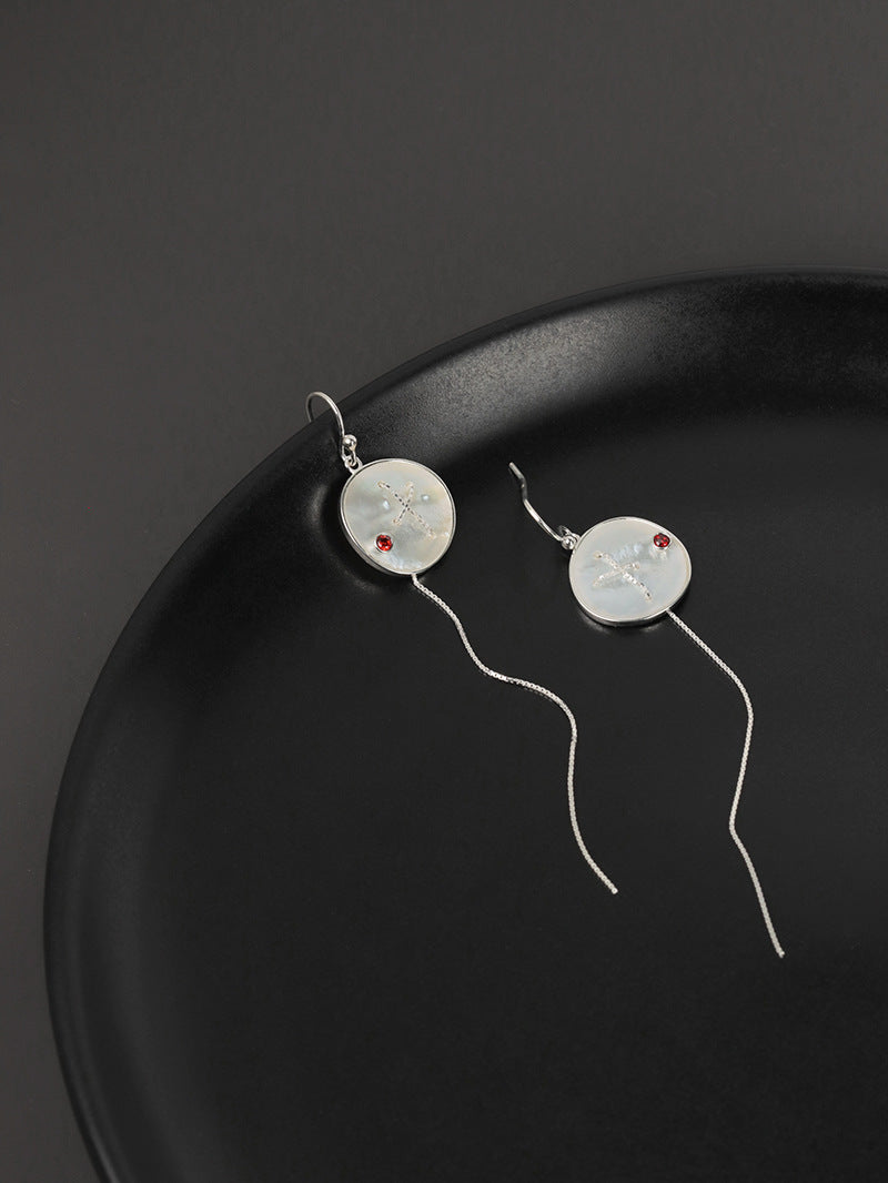 Southern Cross Tassel Earrings Long Tassel Hook White Shell Earrings DIY Design Gift for her