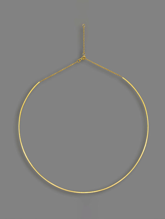 Round Choker Nekclace-Sterling Silver Choker Chain-Circle Collar-15 inches Chain-Gift for her