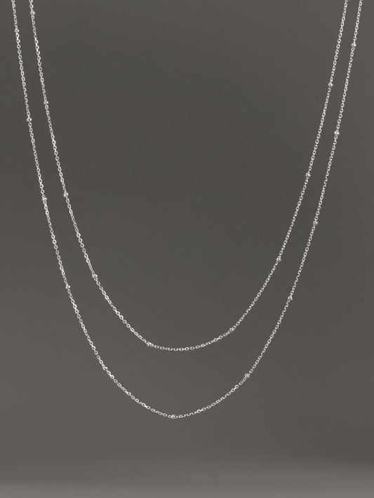 Dew Drop Layering Necklace-Sterling Silver Beaded Satellite Chain-Minimalist Choker-Bridesmaid gifts-Gift for women