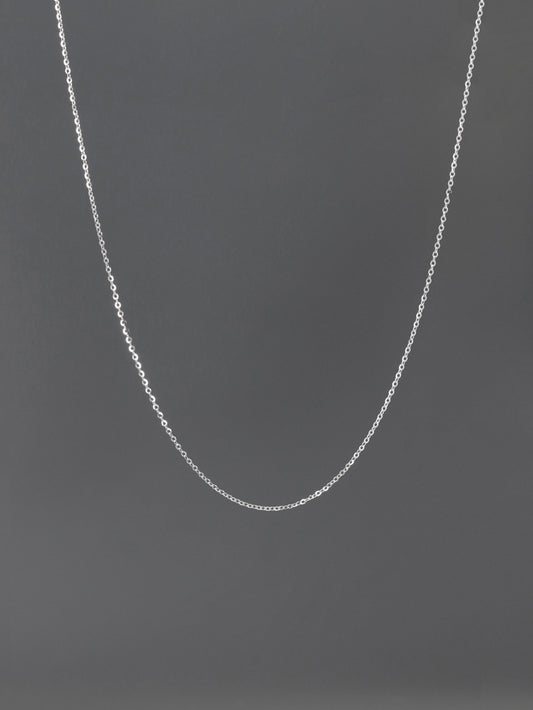 Flat Cable Chain Necklace-Sterling Silver Bare Chain-Round Cable-Cross linked Chain-Gift for Women