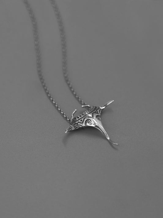 Manta Ray Fish Charm Pendant-Sterling Silver Ocean Sting Ray Pendant-Dainty Manta-Ocean Fish Jewelry-Gift for her