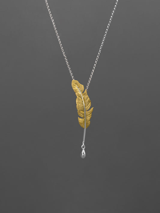 Sterling Silver Feather Quill Pen Pendant - Antique Plume Jewelry Teacher's Gift
