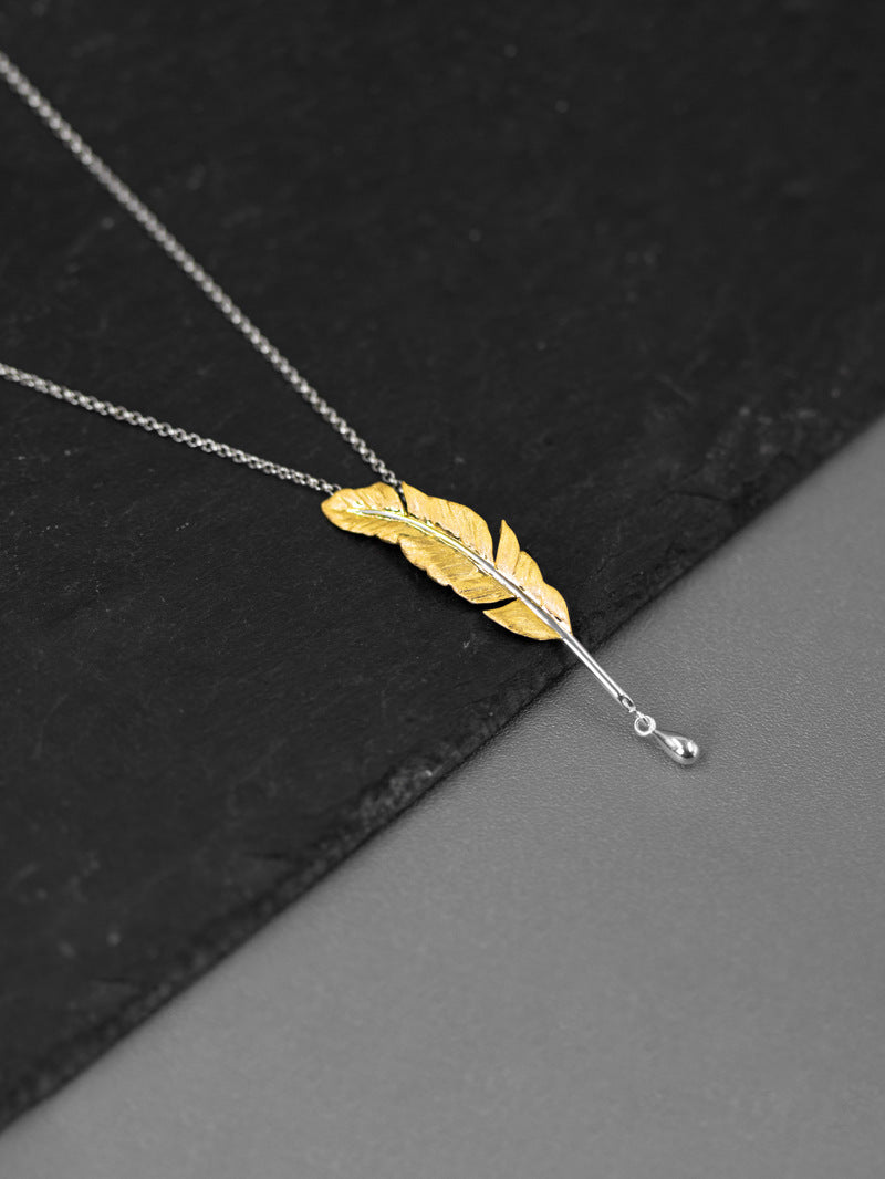Sterling Silver Feather Quill Pen Pendant - Antique Plume Jewelry Teacher's Gift