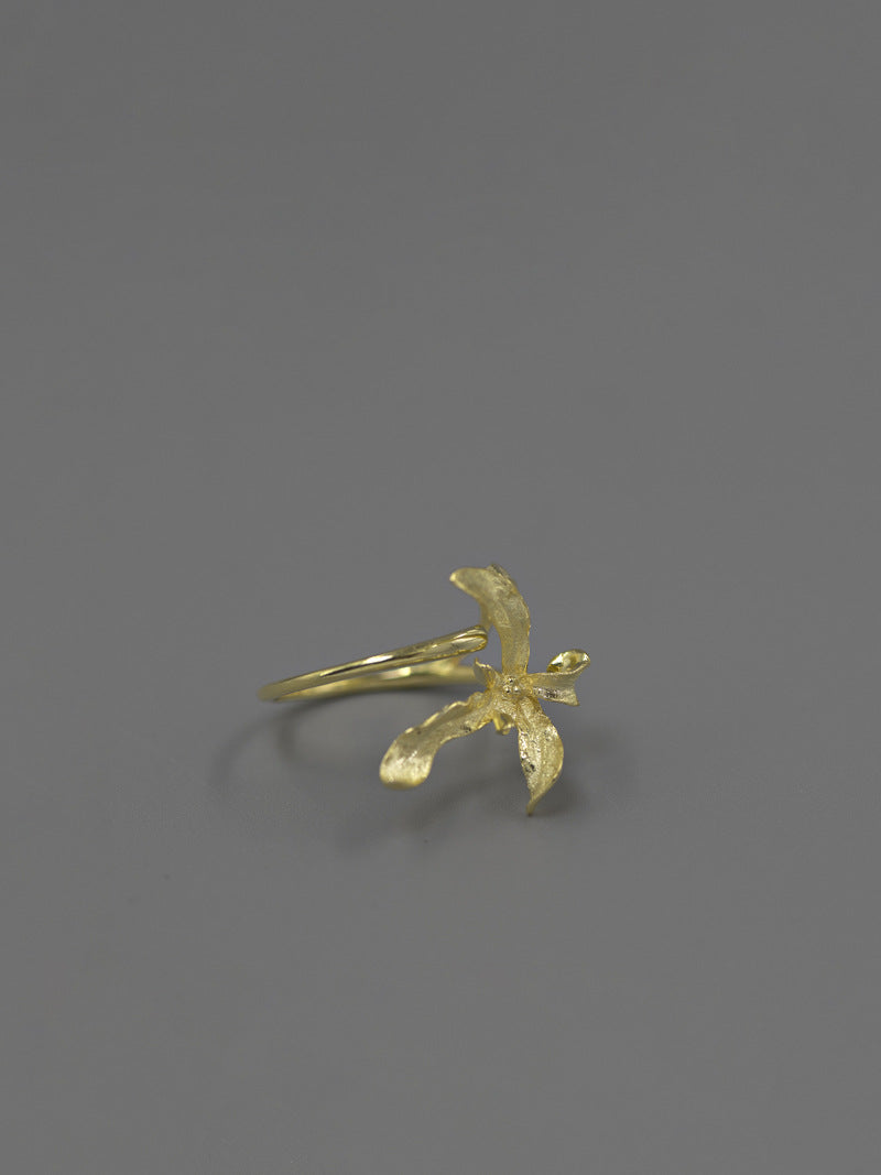 Bloom Orchid Ring-Sterling Silver Orchid Adjustable Statement Ring-Real Orchid-Silver Floral Jewelry-Gift For Women