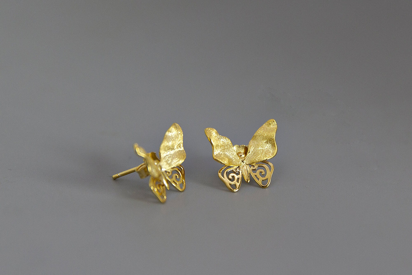 Small Butterfly Charm Earring-Sterling Silver Butterfly Stud Earring-Fashion Insect Jewelry-Bridesmaid gifts-Gift for her