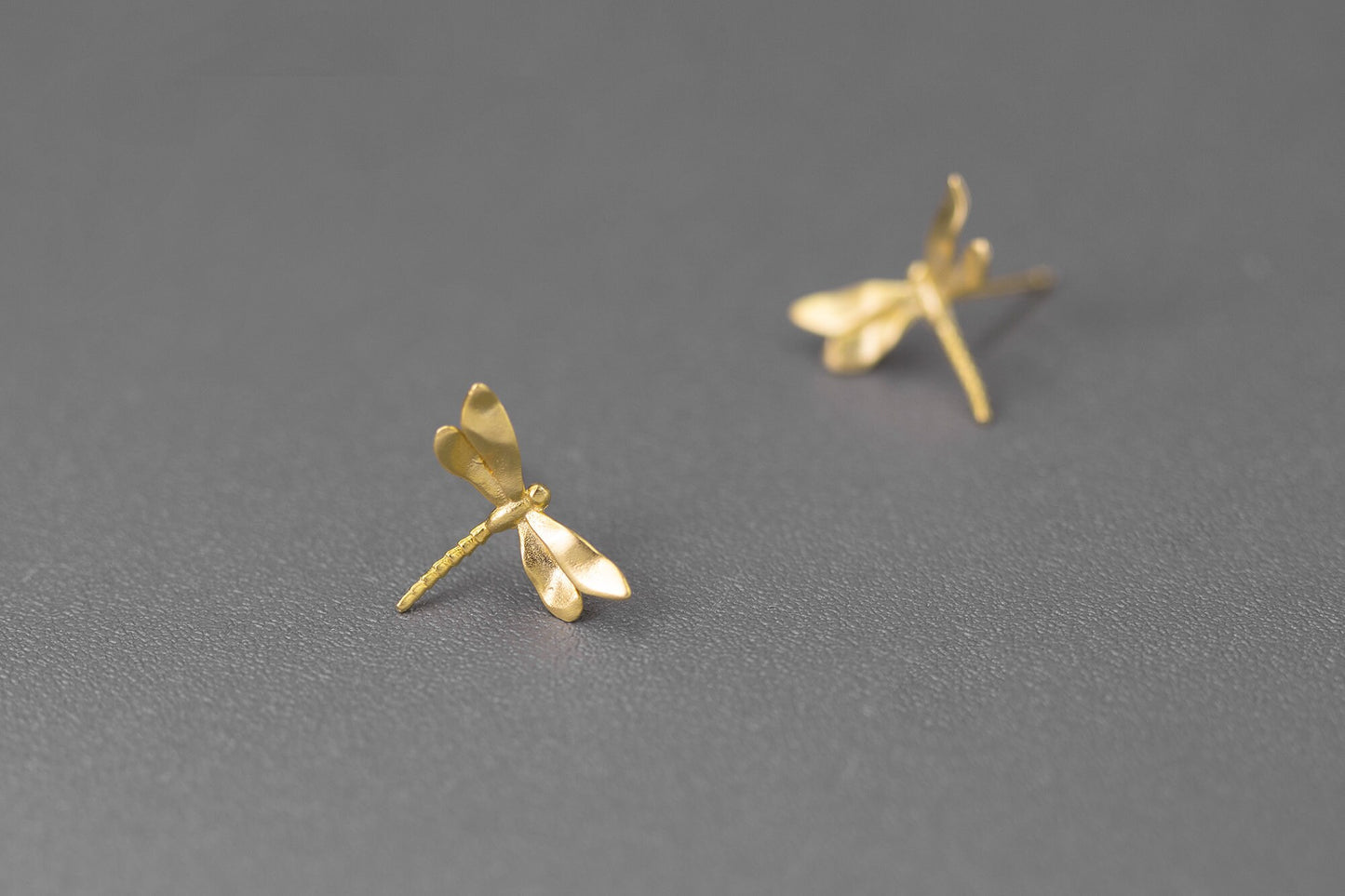 Small Dragonfly Earring-Sterling Silver Dragonfly Stud Earring-Small Wing-Silver Insect Jewelry-Gift for her